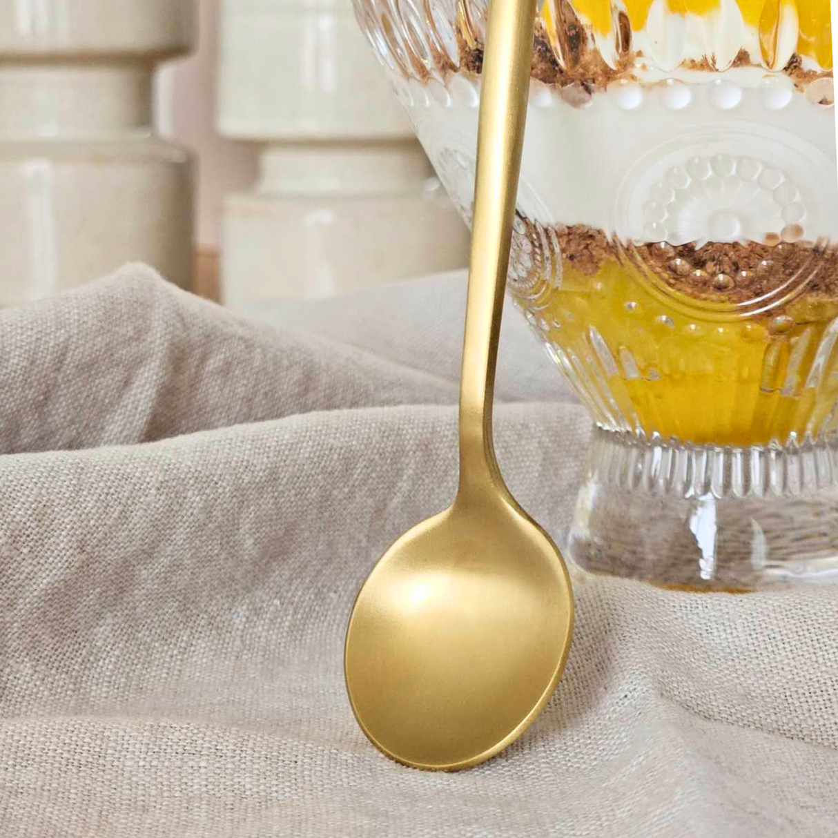 Theelepels 13cm Mat Goud 6 Stuks