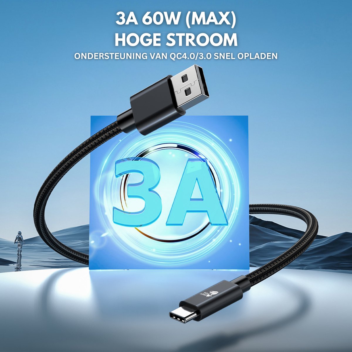 10Gbps USB-A naar USB-C Oplaadkabels 2 Stuks
