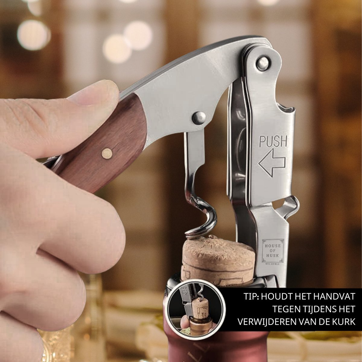 Multifunctioneel Kurkentrekker Bruin