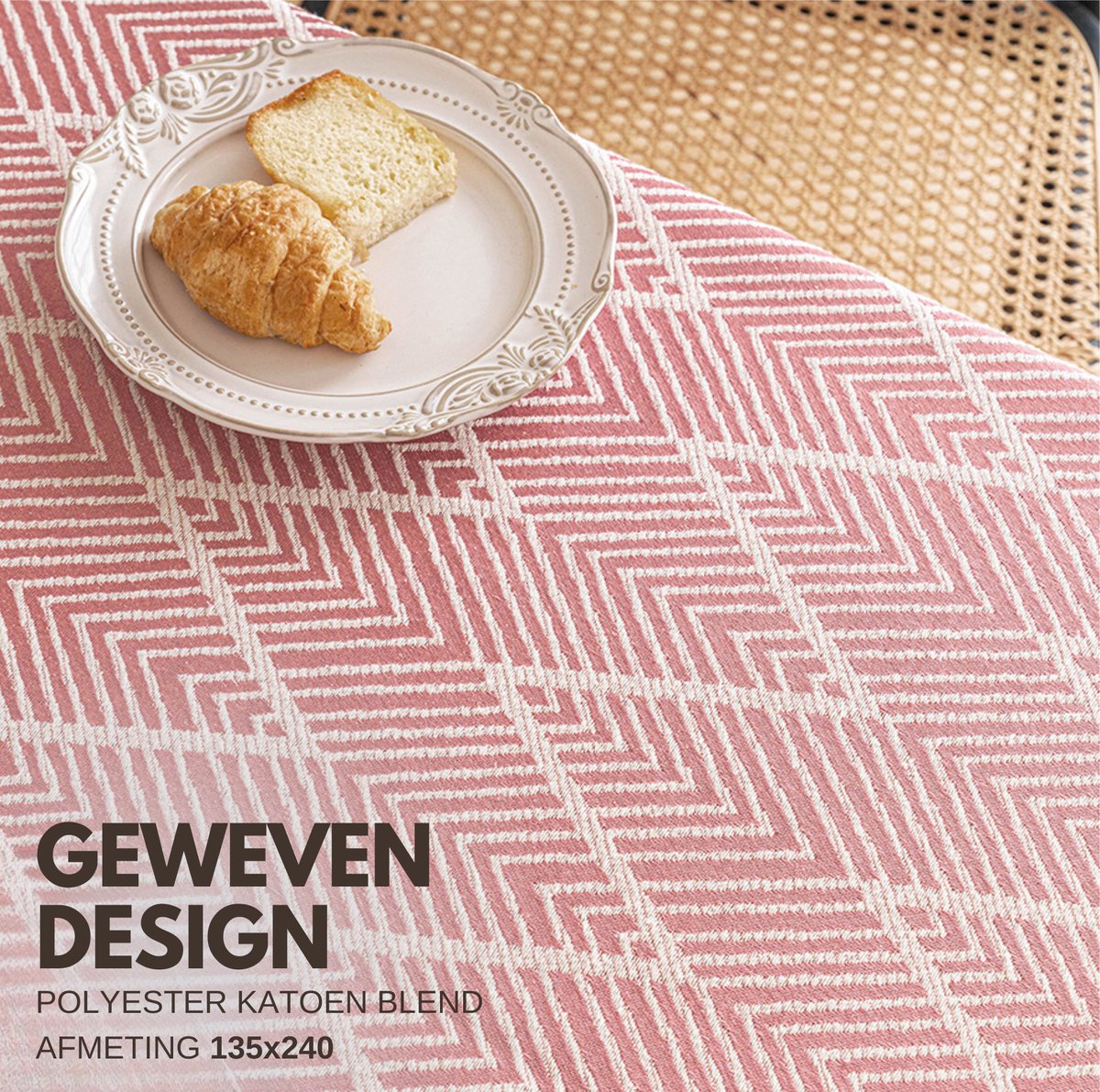 Tafelkleed Geometric Pink 135x240cm