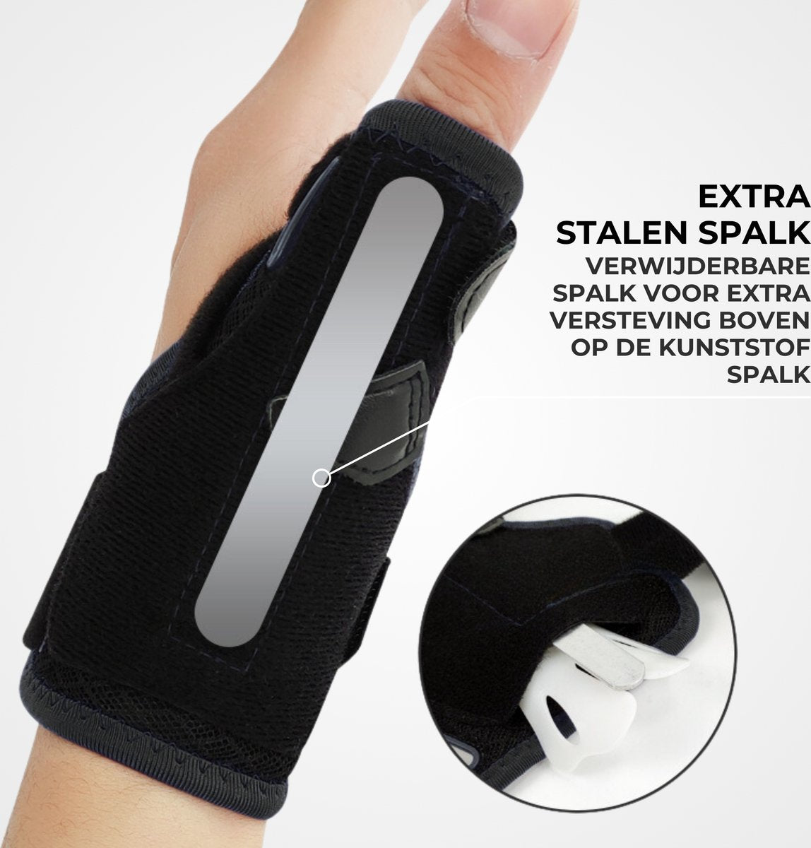 Duimbrace Universeel Dubbele Sluiting Zwart