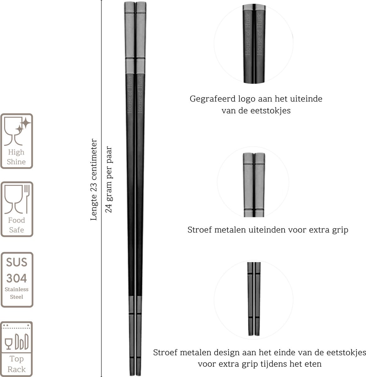 Chopstick Set Lux Zwart
