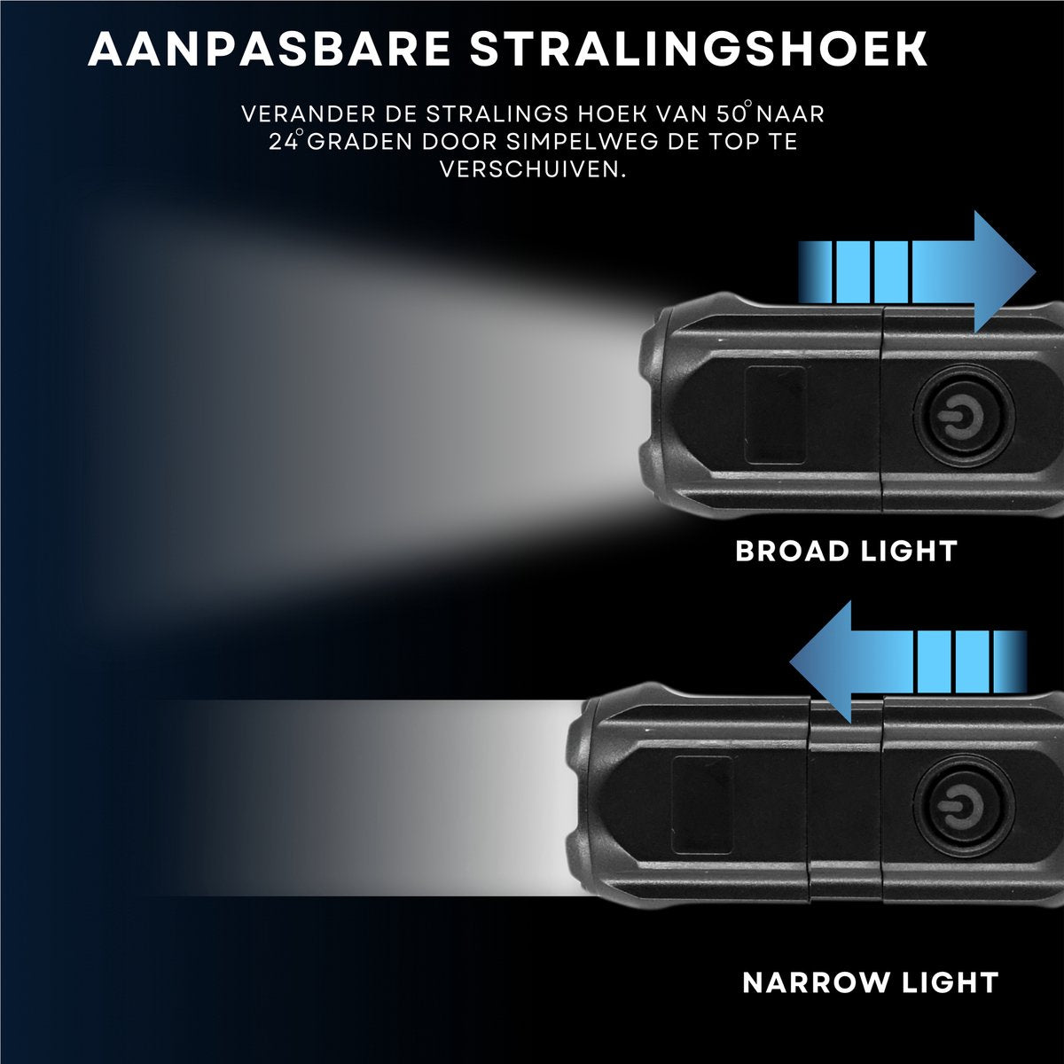 Zaklamp 8W 1200mAh 2 Stuks