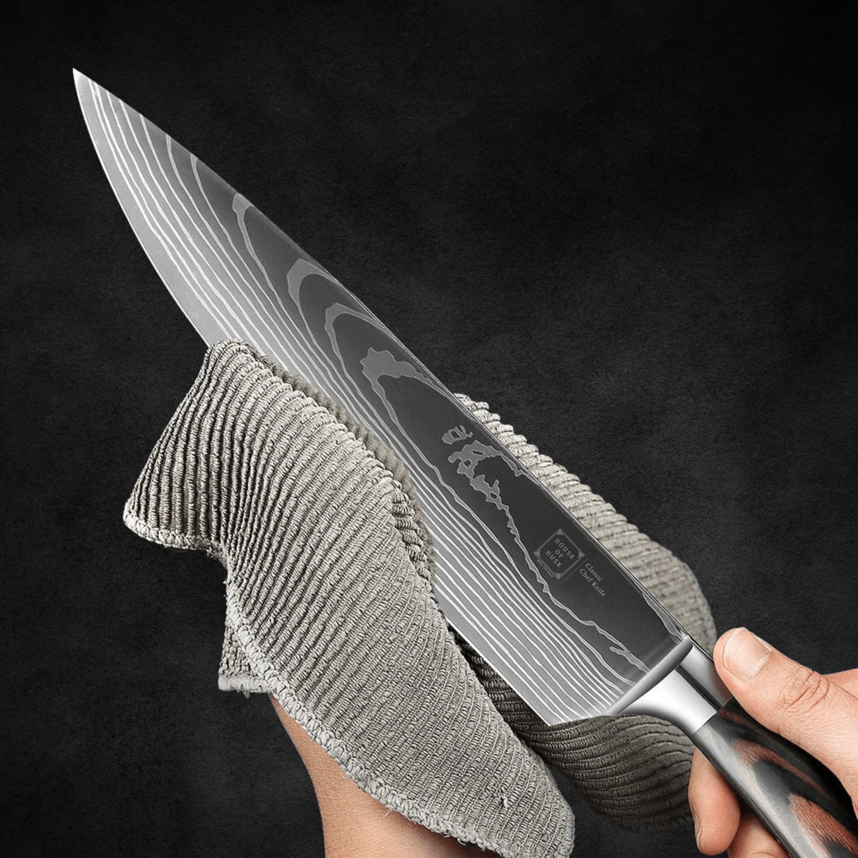 Chef Knife 10Cr15CoMov Hout Damascus