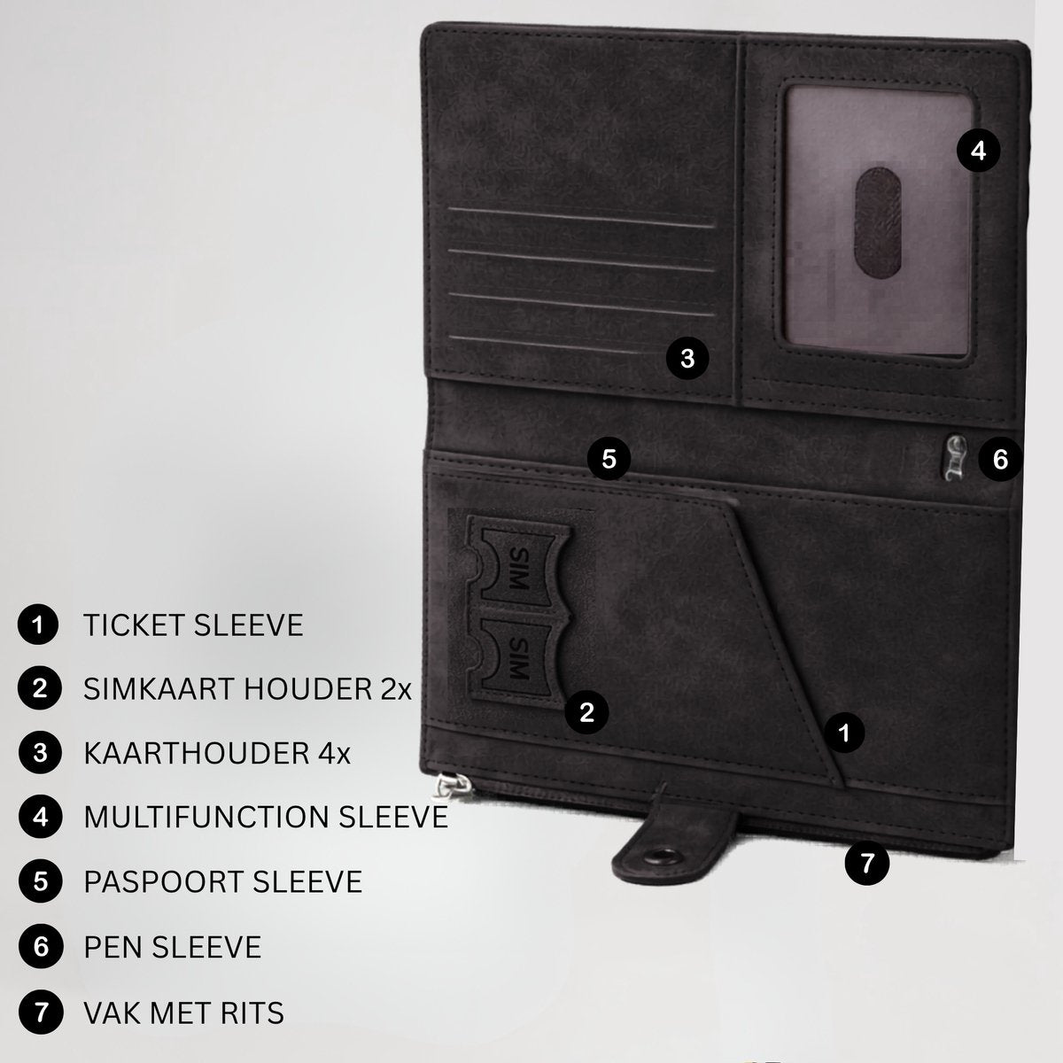 Paspoort Hoesje Zwart