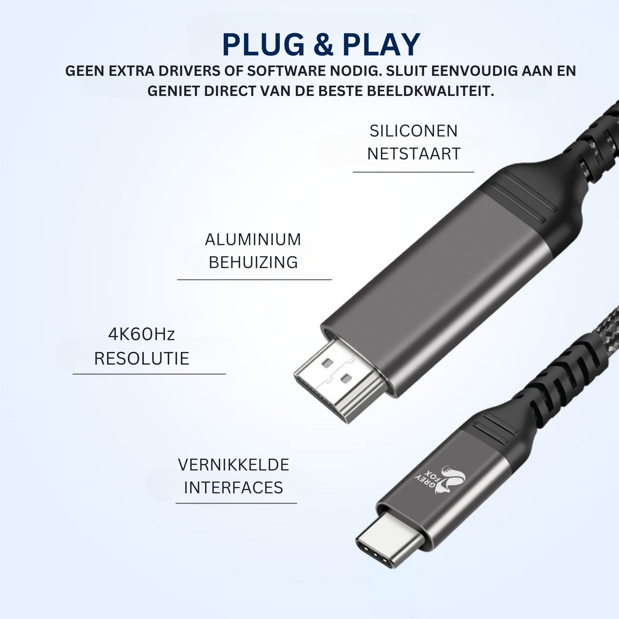 USB-C naar HDMI Kabel 2 Meter
