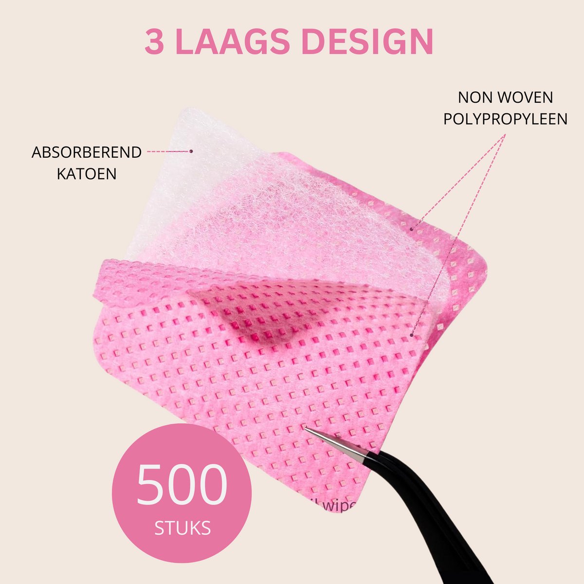 Pluisvrije Celfstofdeppers 500 Stuks