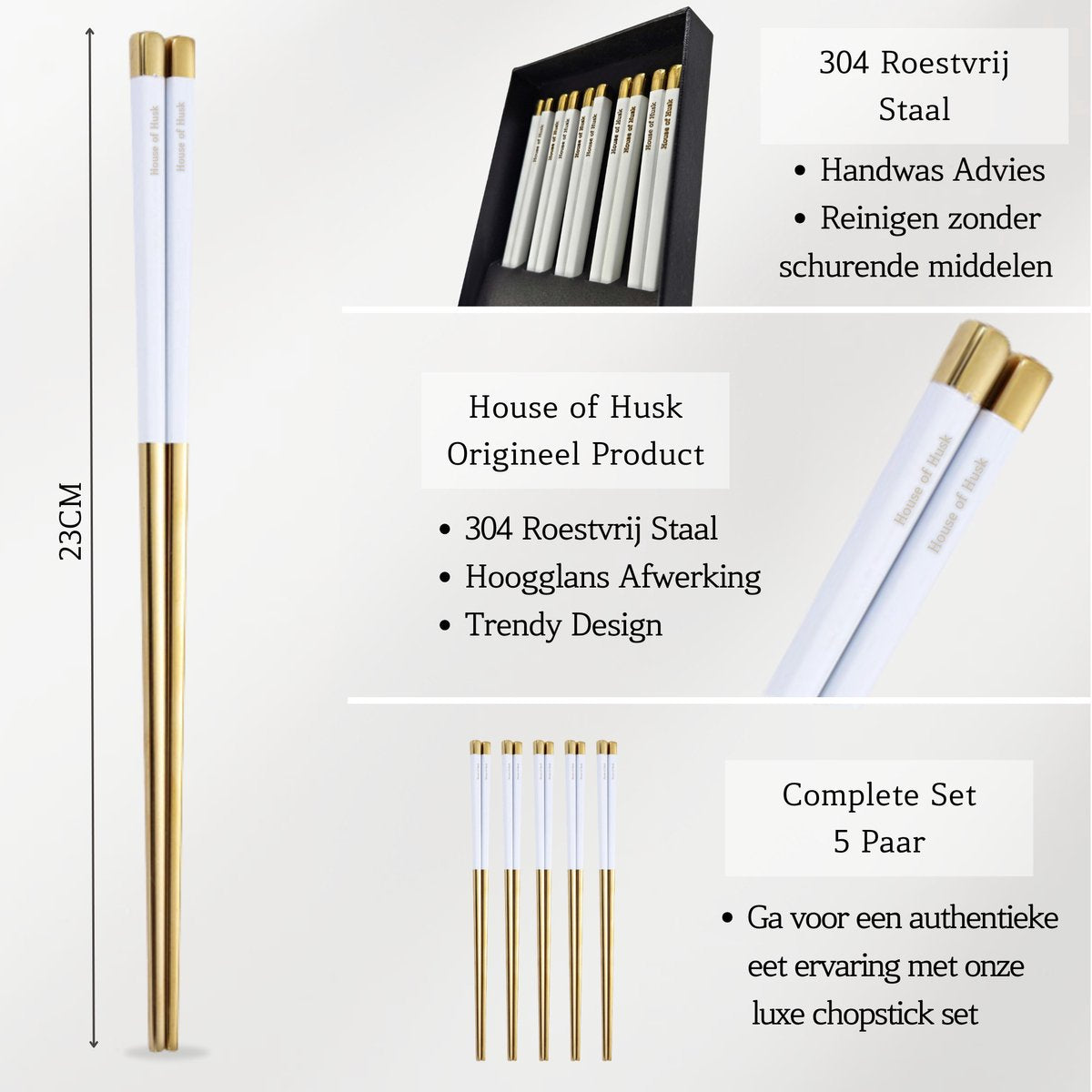 Duo Tone Chopstick Set Wit