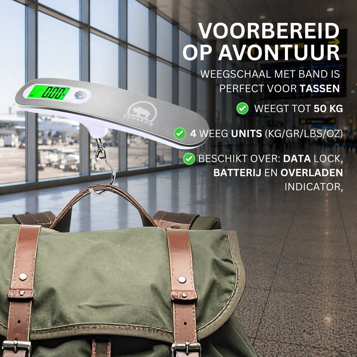 Digitale Bagageweegschaal met Haak