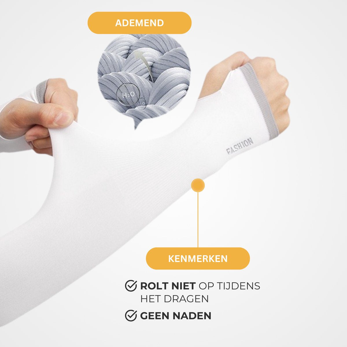 UPF 50 UV Bescherming Arm Sleeves 2 Stuks Wit