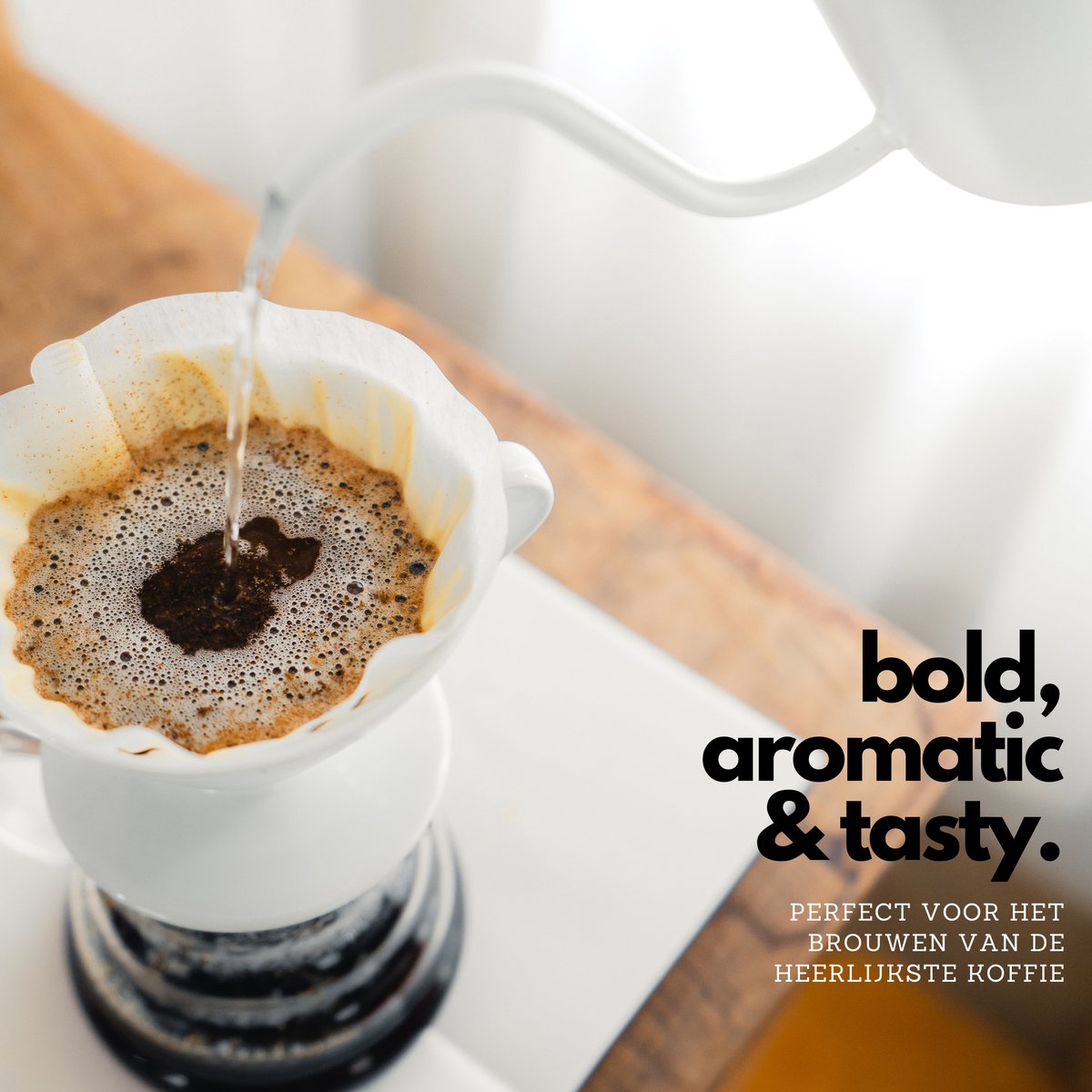 Slow Coffee Ketel 600ml Wood Wit