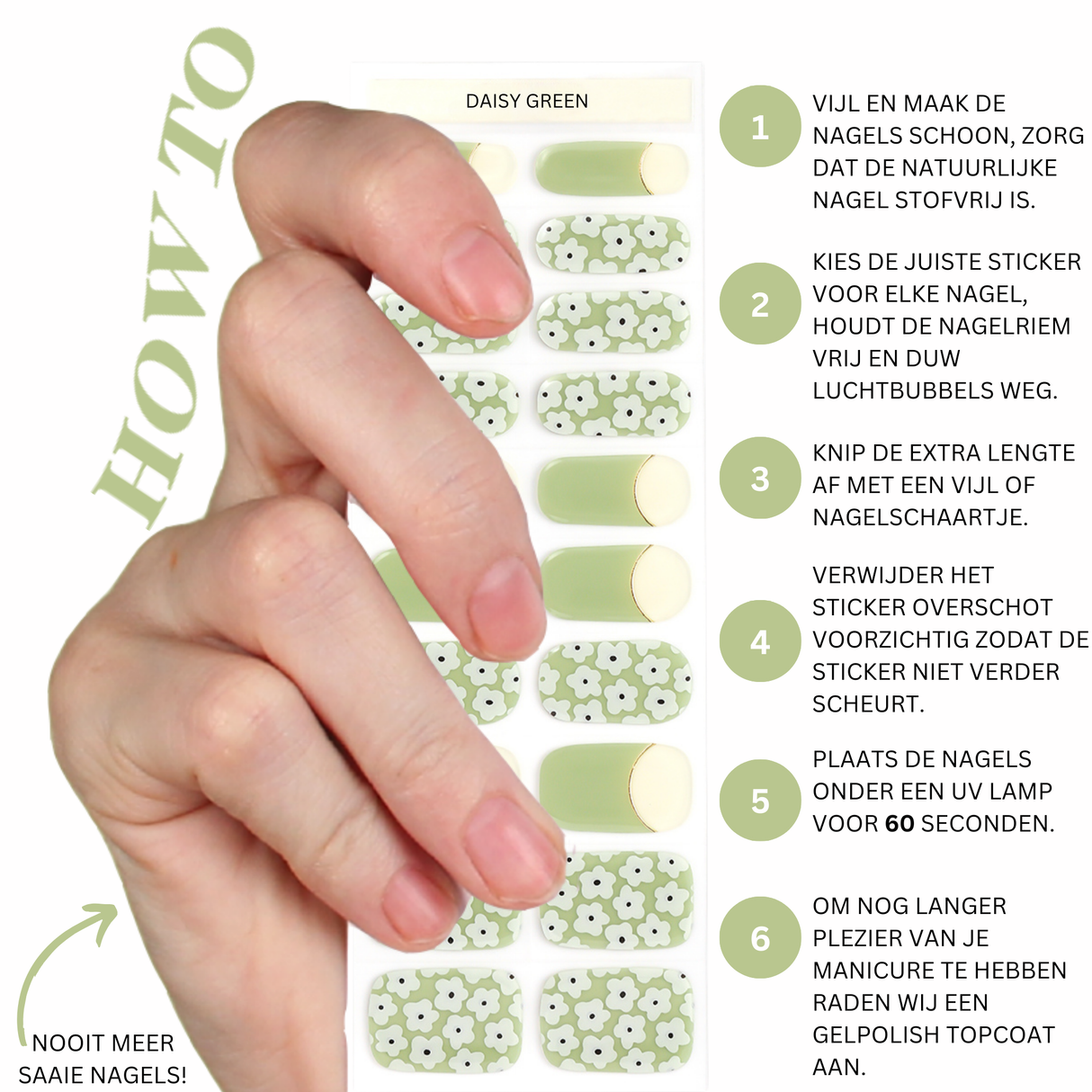 UV Gellak Stickers "Daisy Green"