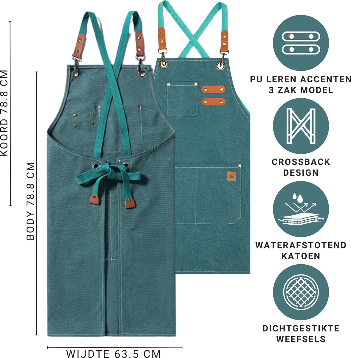 Werkschort Turquoise