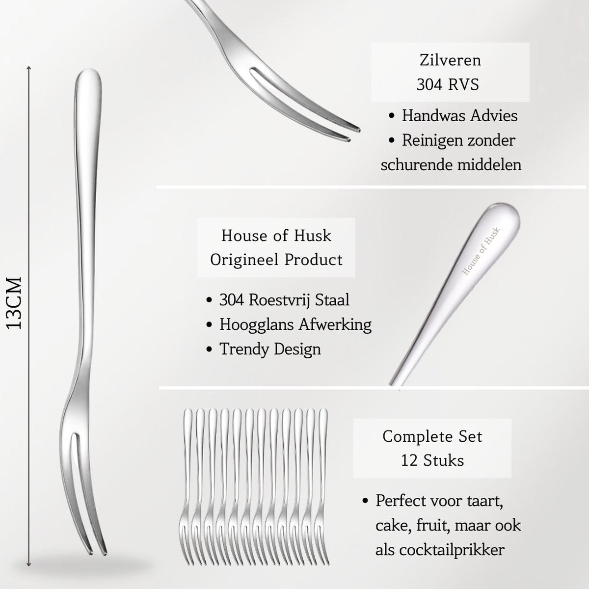 Dessertvorken Zilver 12 Stuks