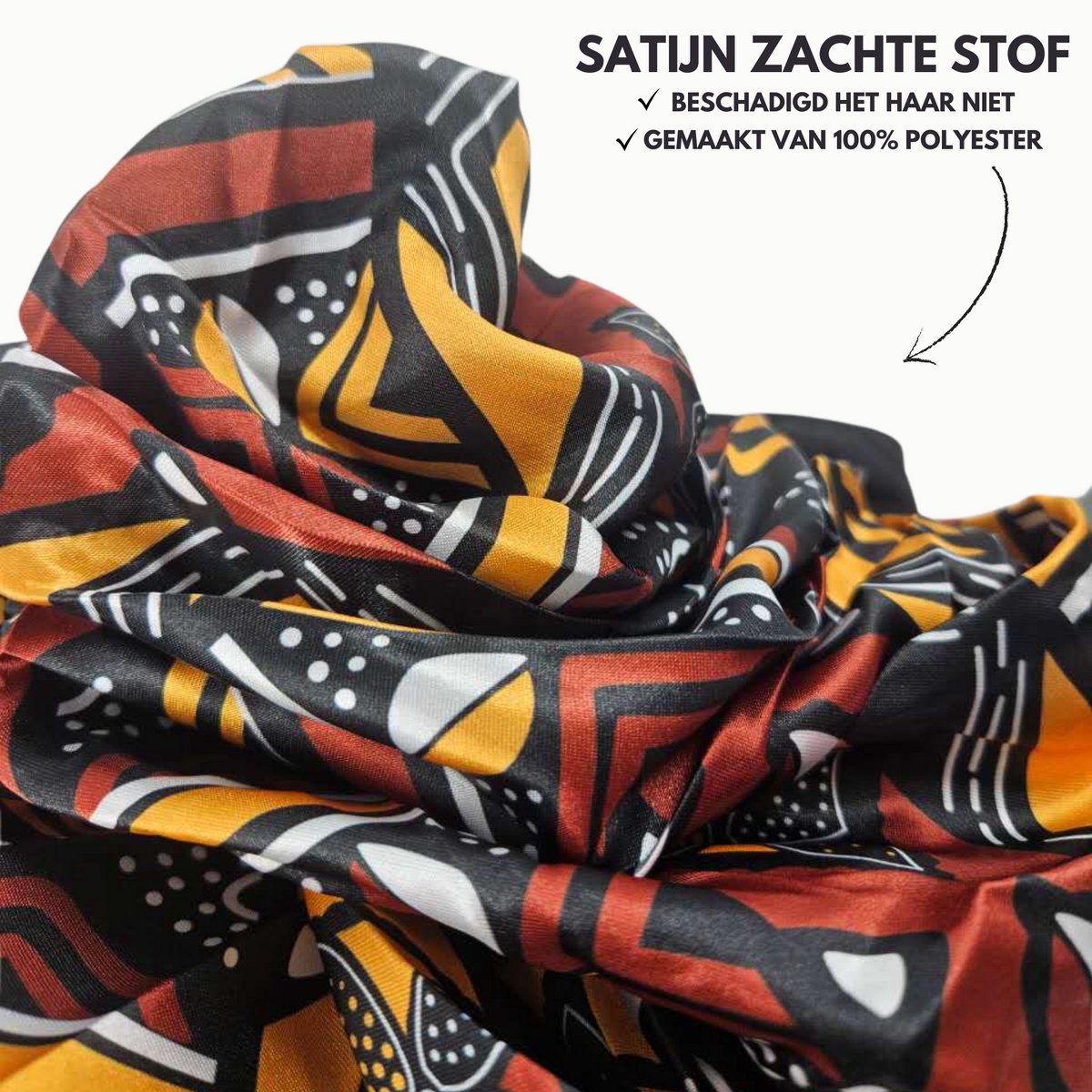 Bonnet XL Slaapmuts Zwart Rood