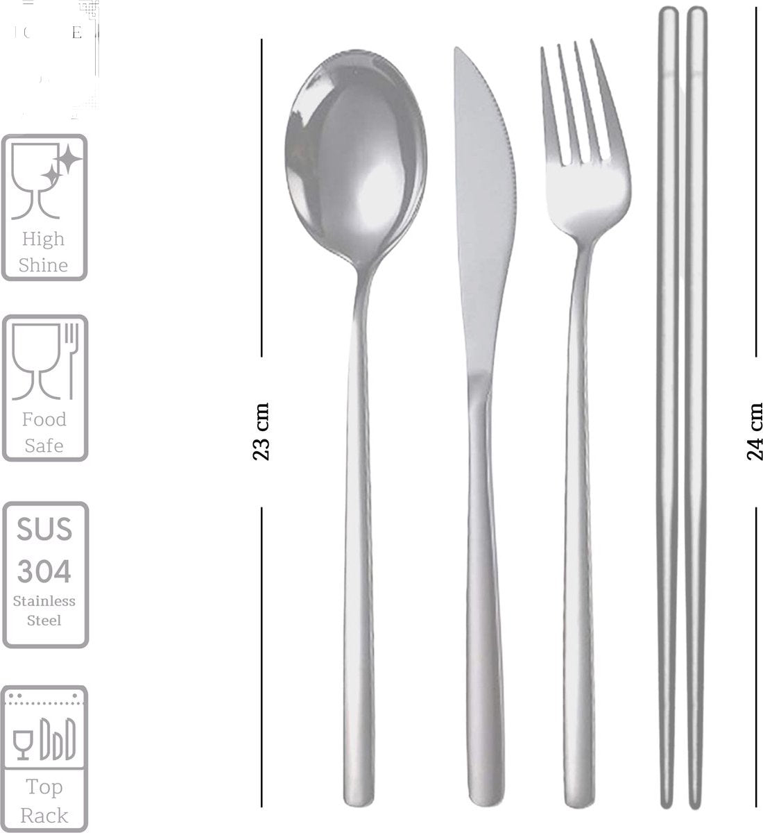 Reisbestek 7 Delig Zilver