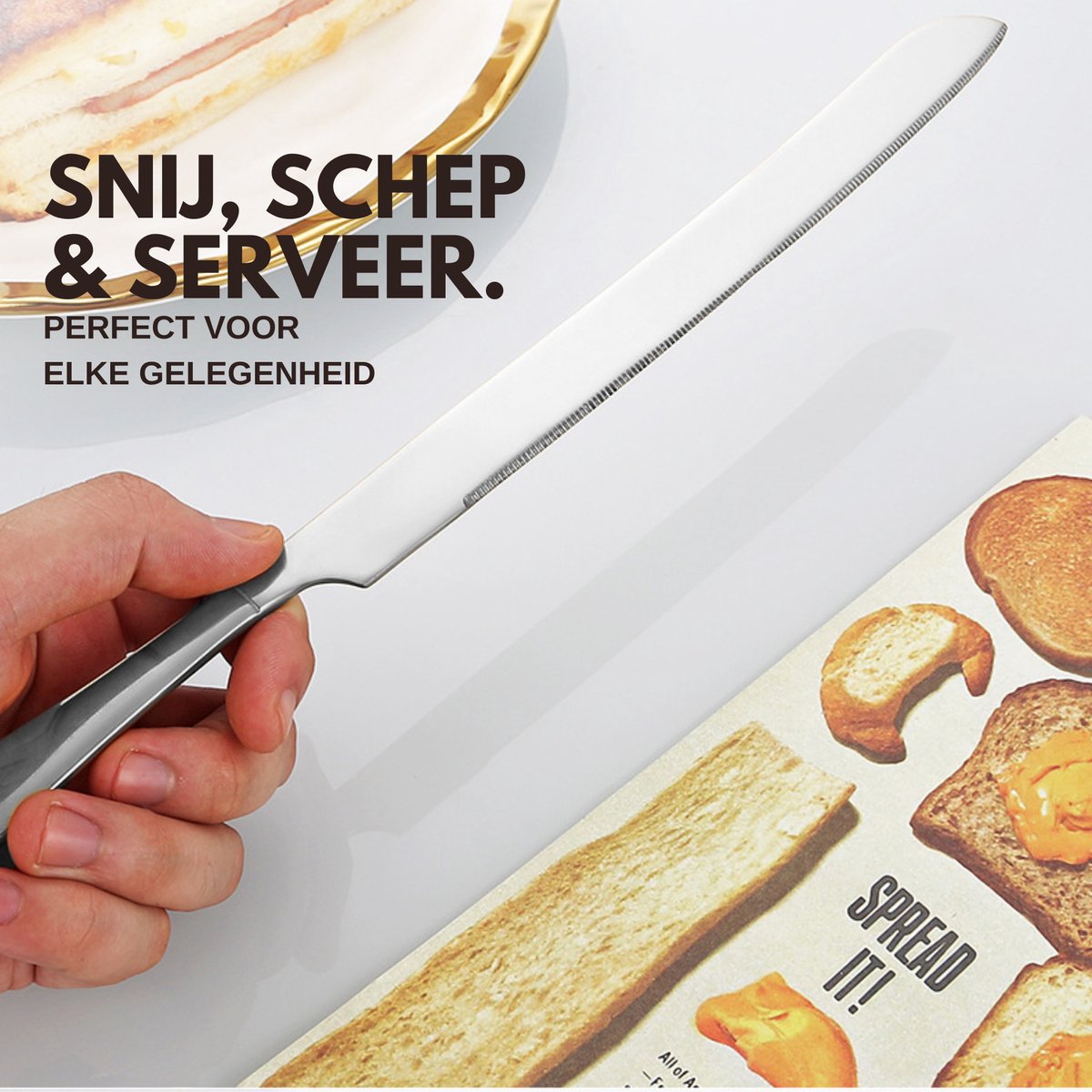 Taartmes en Taartschep Set Zilver