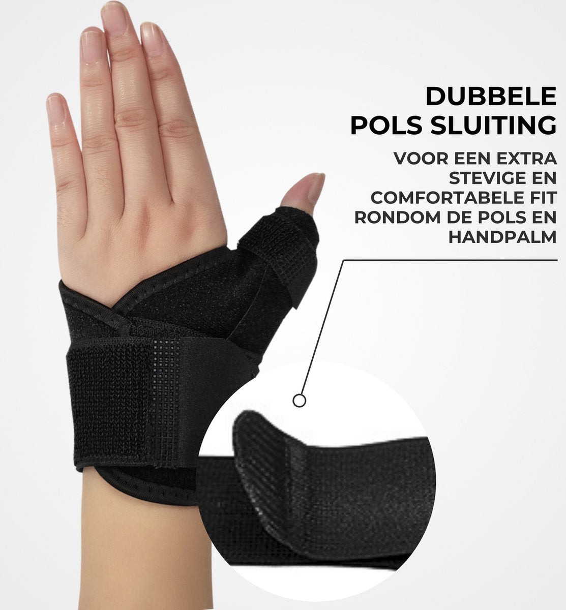 Duimbrace Universeel Ketting Spalk Zwart