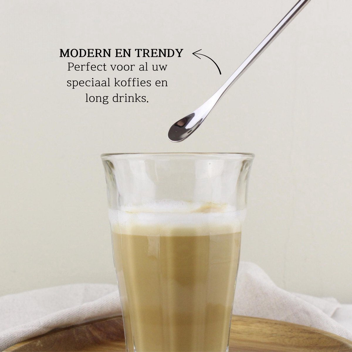 Dun Longdrinklepels 22cm Zilver 6 Stuks