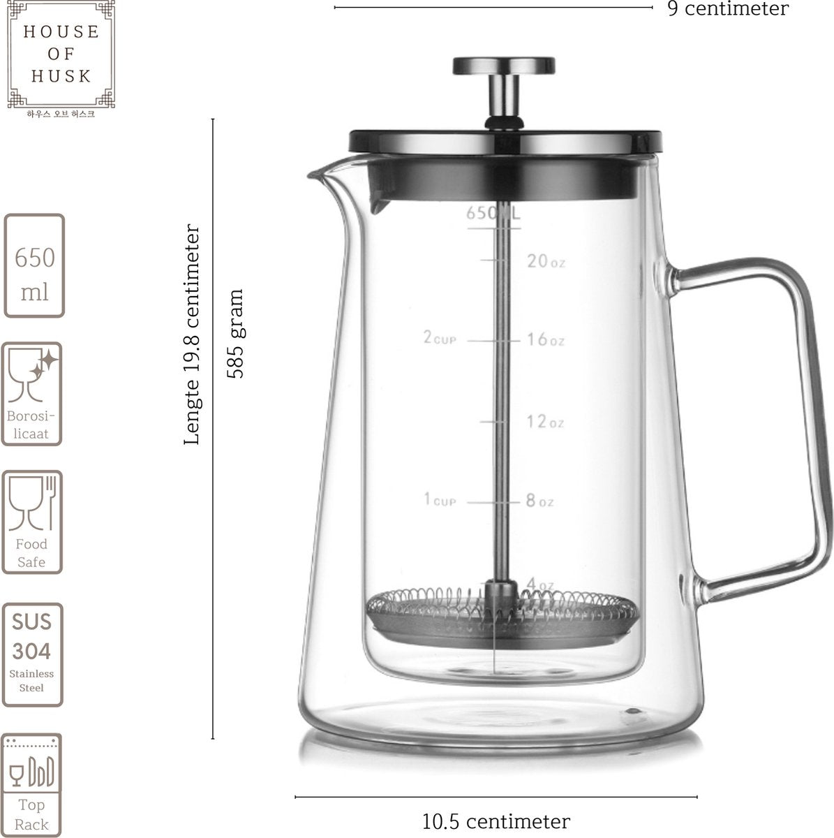 Dubbelwandige Cafetière 0.65L