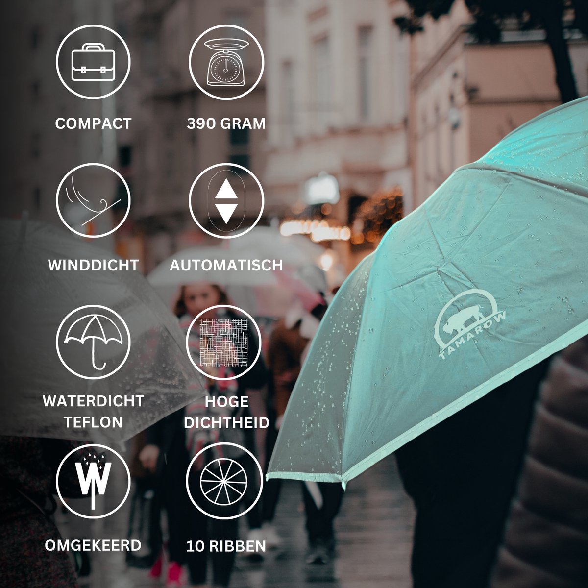 Automatisch Opvouwbare Paraplu Groen