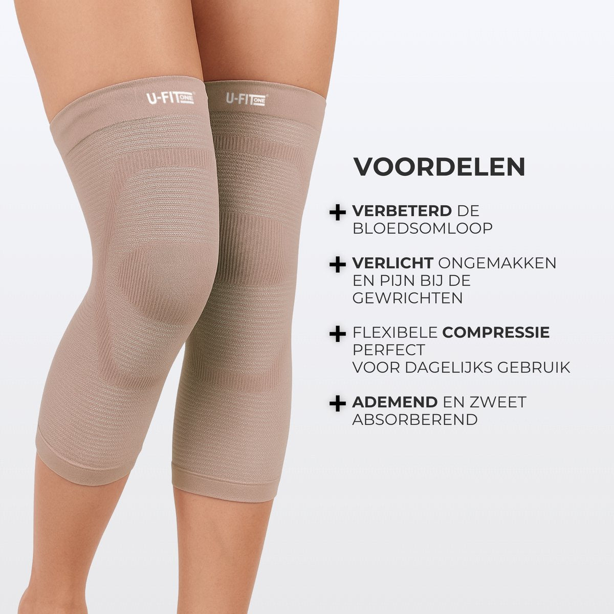 Lange Kniebrace Beige 1 Paar