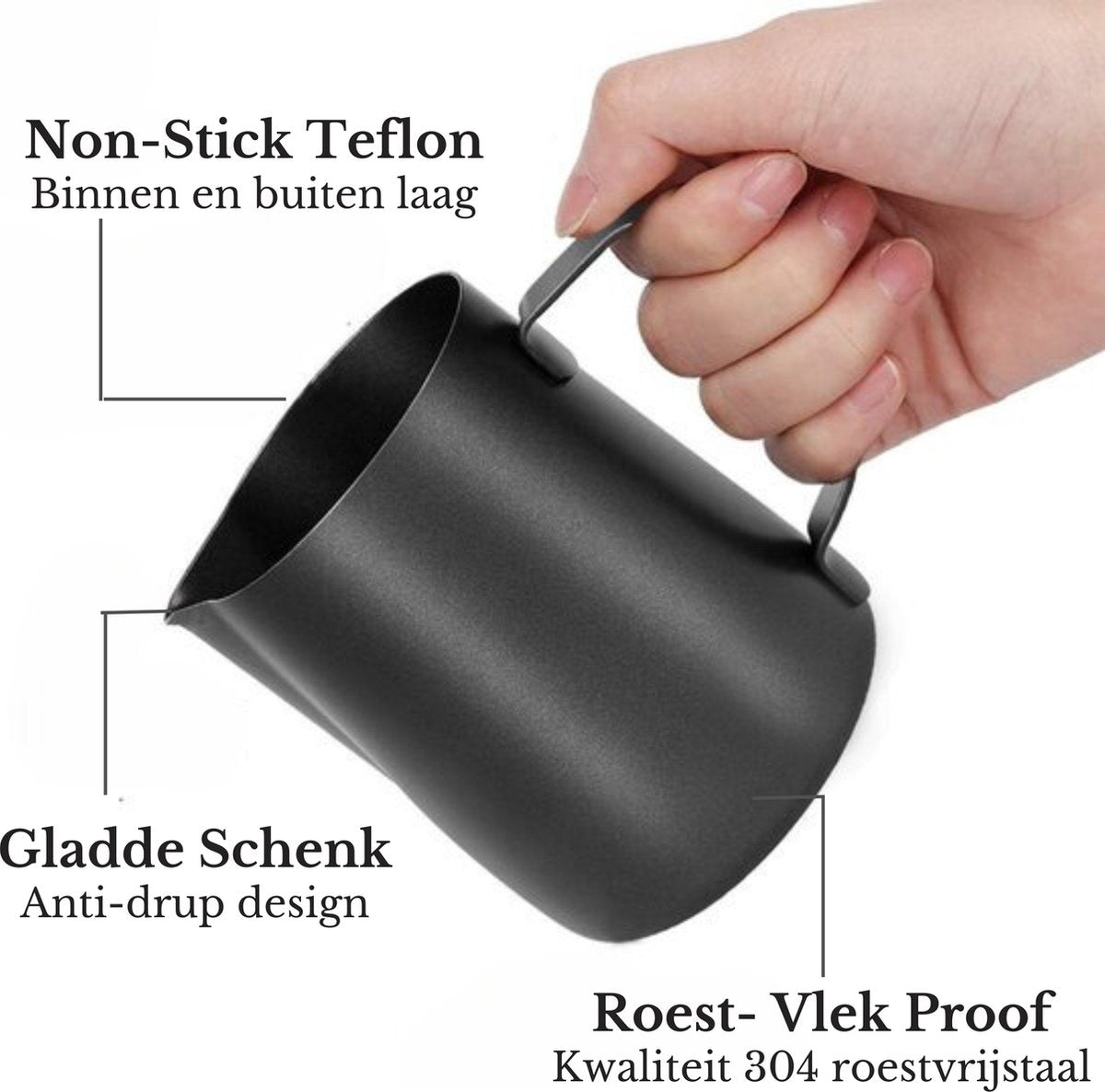 Melkkan met Art Pen Zwart