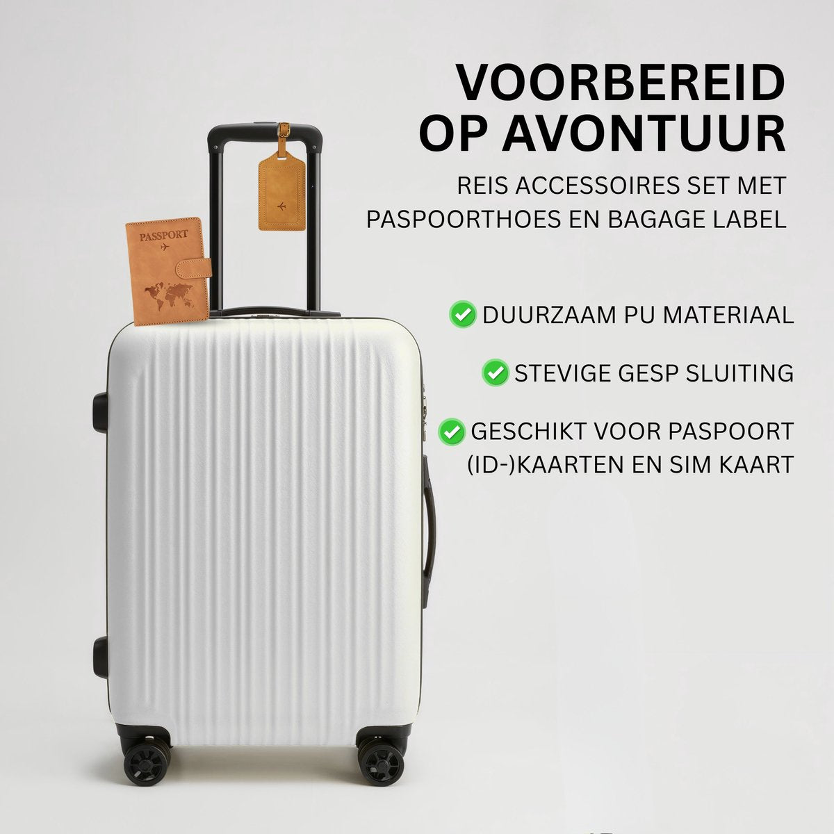 Paspoort Hoesje met Bagagelabel Bruin