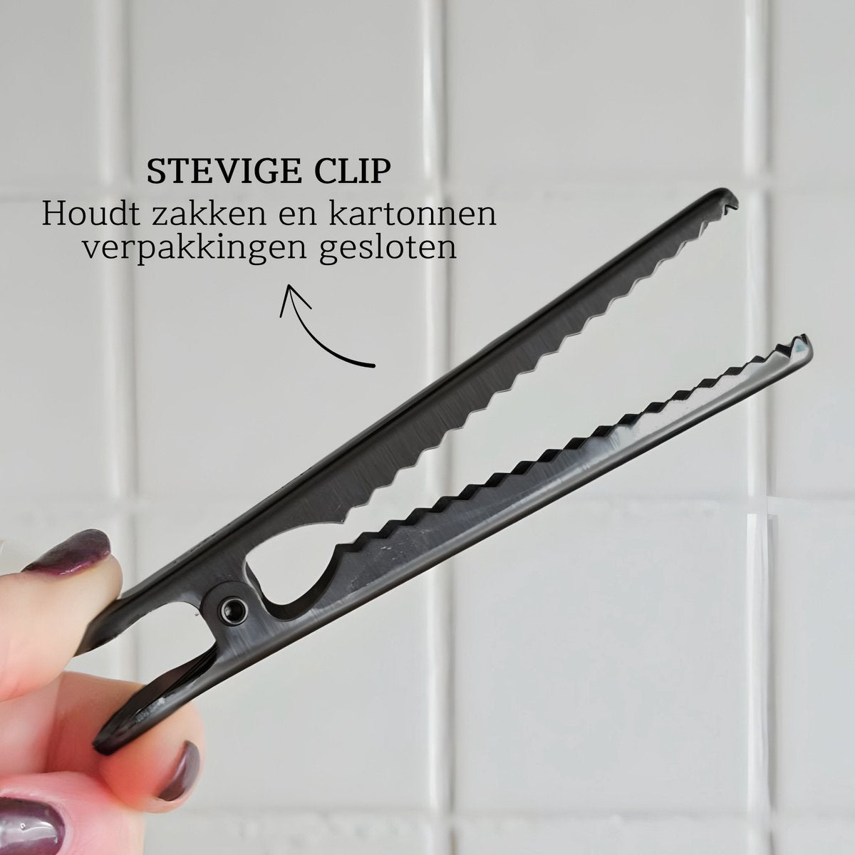 Vershoudclips Zwart 112mm 8 Stuks