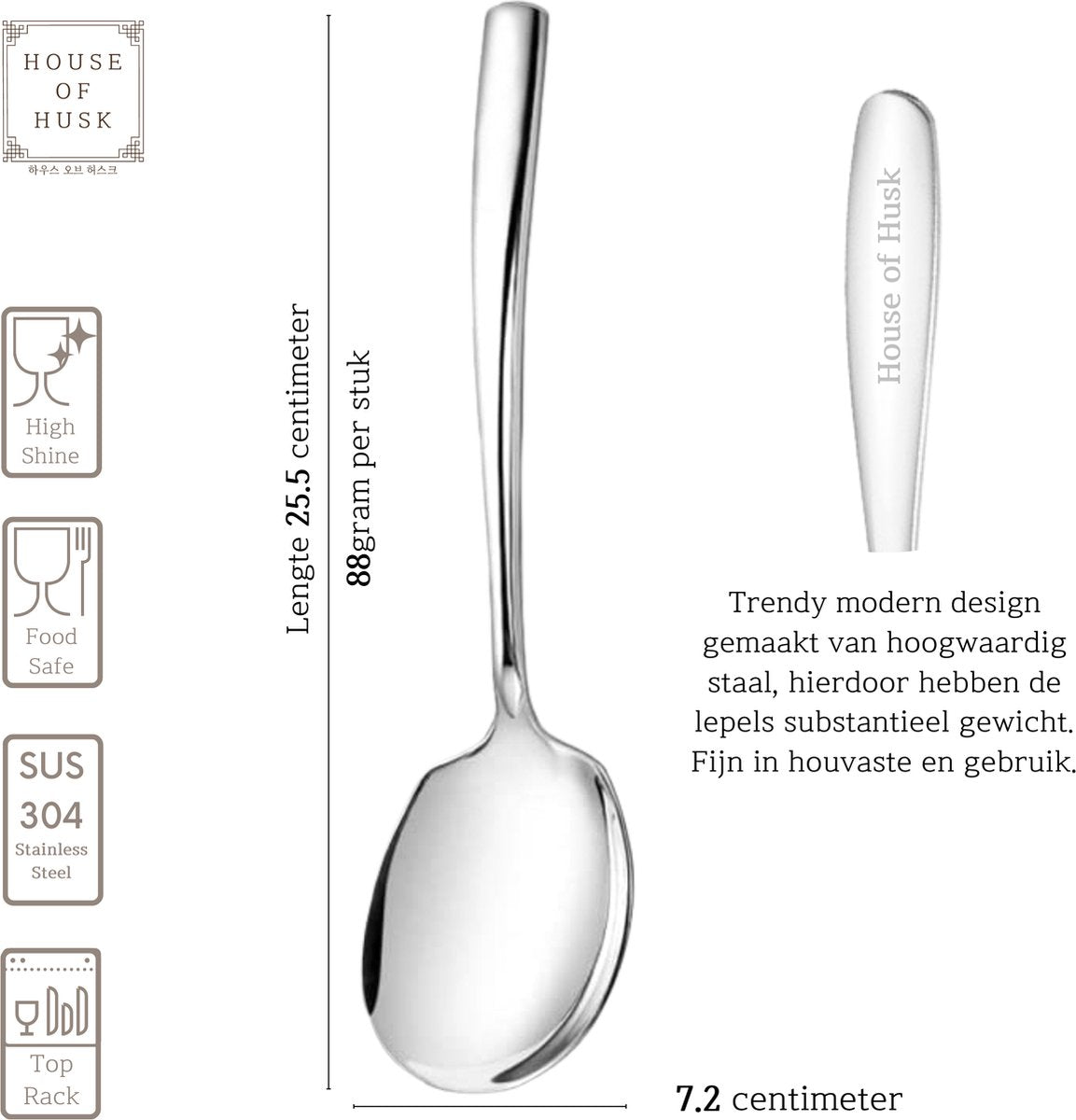 Opscheplepel 25.5cm Zilver Set