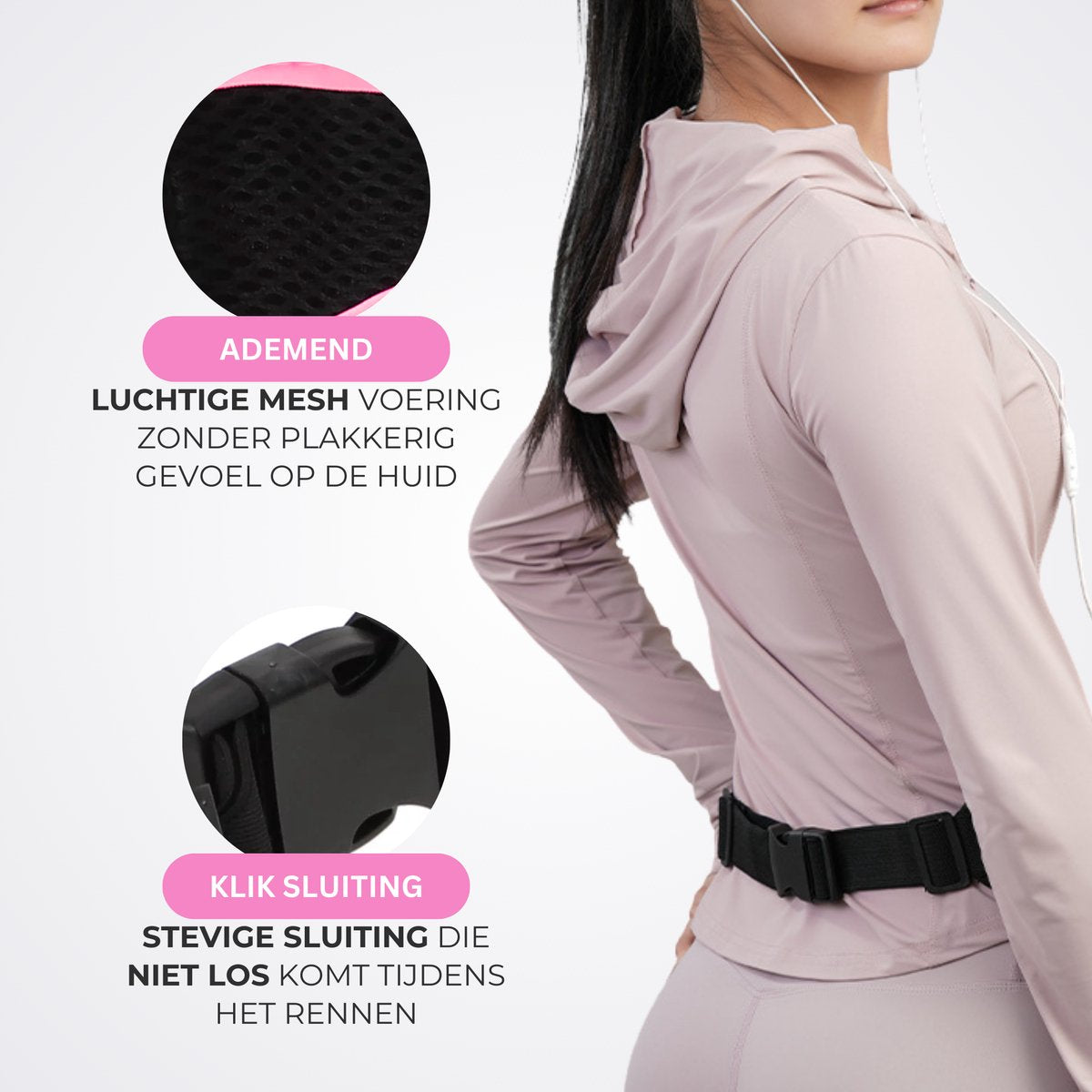 Running belt 60 tot 116 cm Roze
