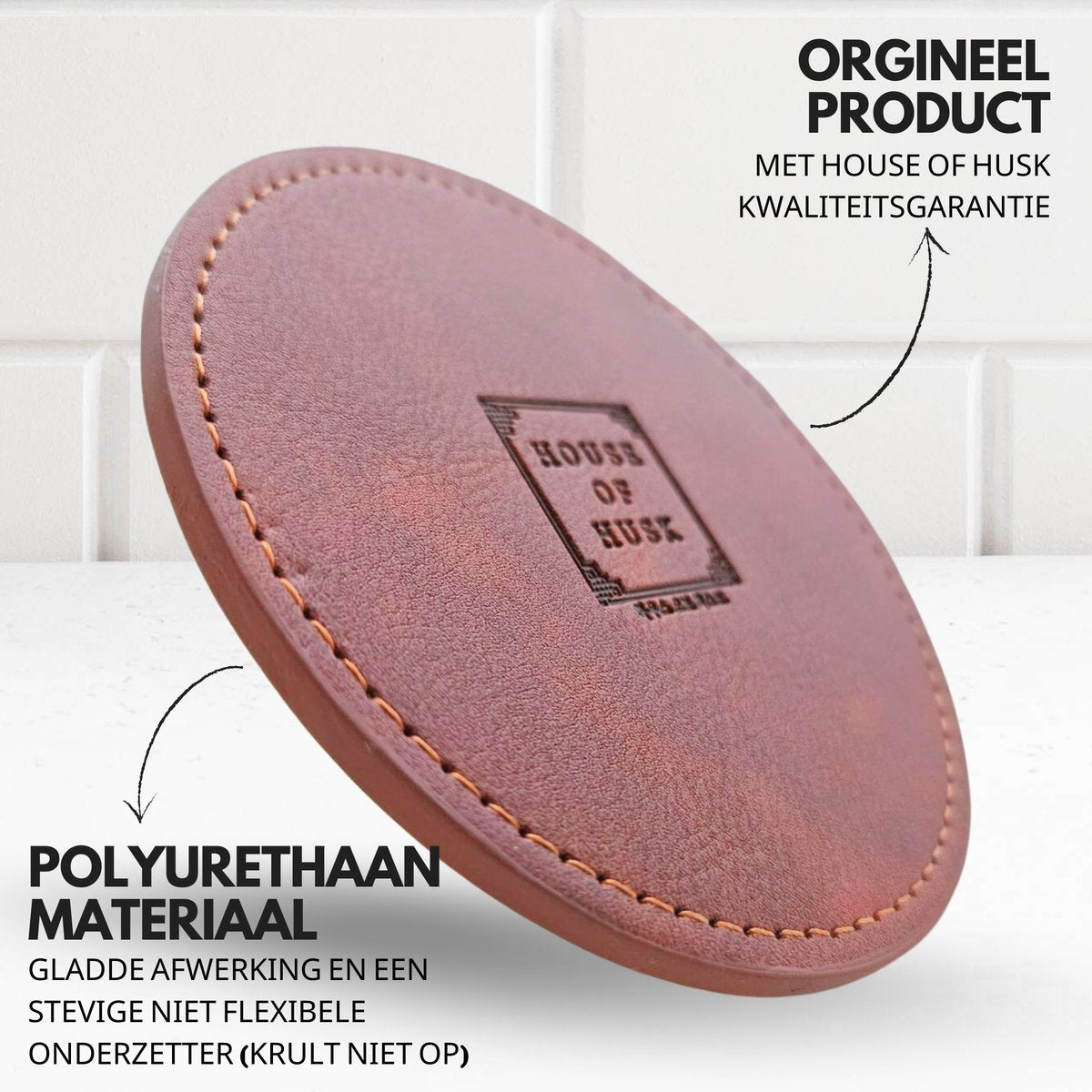 PU Onderzetters 10 Stuks Bruin