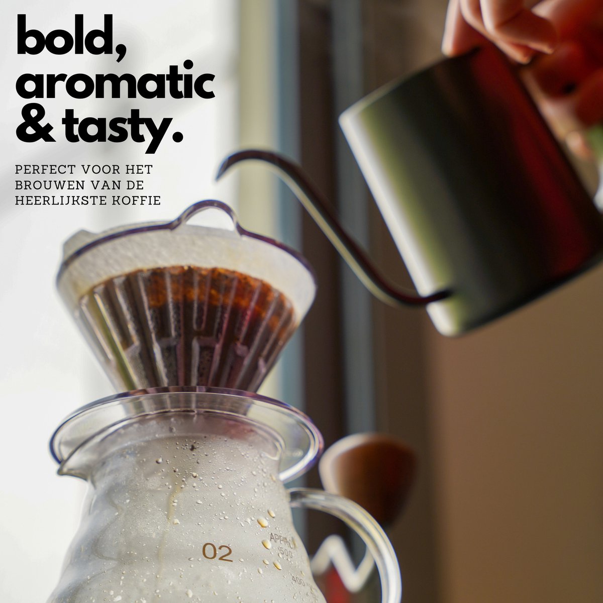 Slow Coffee Ketel 600ml Wood Zwart