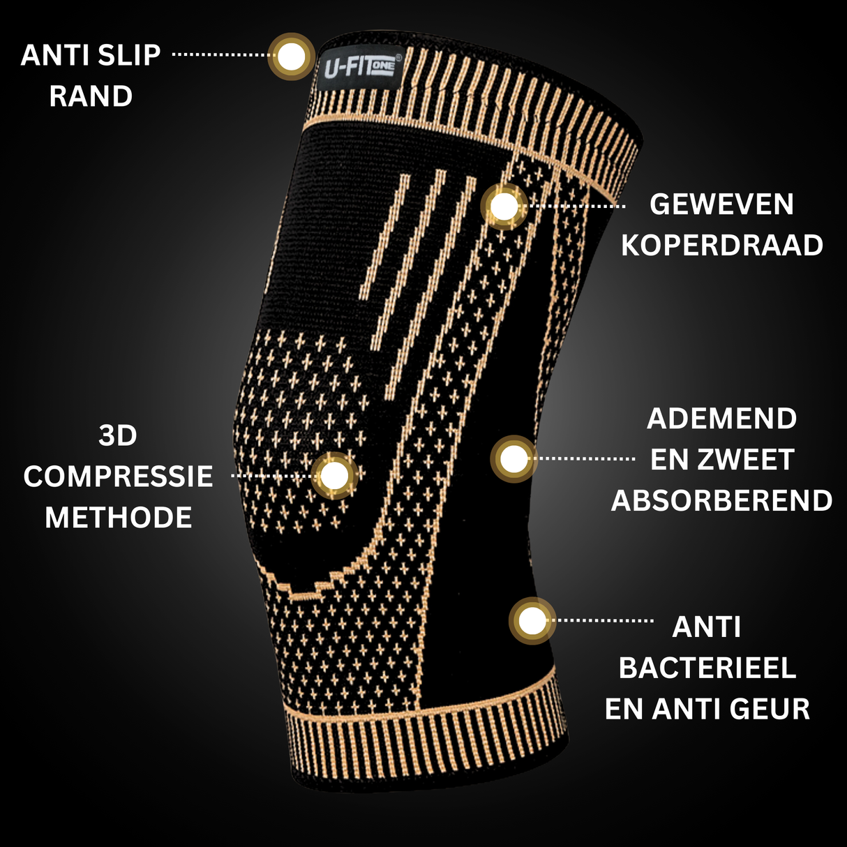 Knie Brace Koper 1 Paar