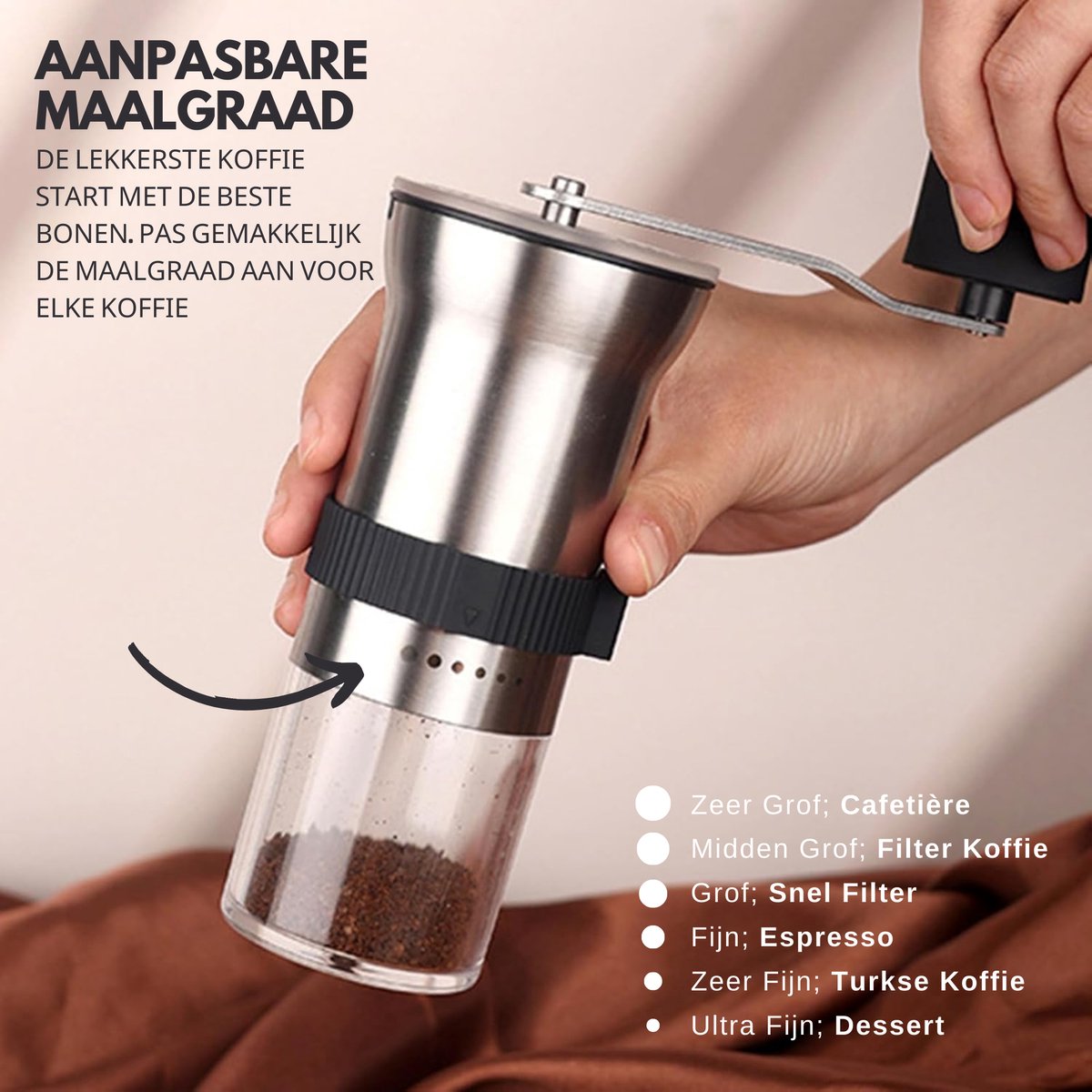 Koffiemolen Lux Zilver