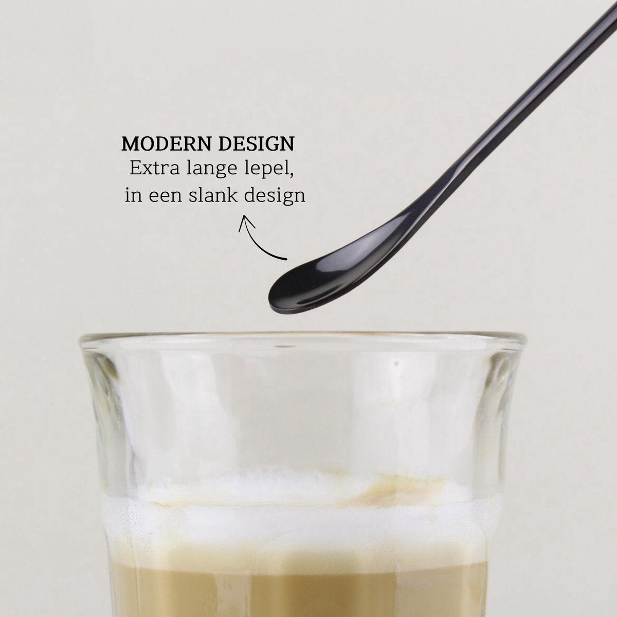 Dun Longdrinklepels 22cm Zwart 6 Stuks