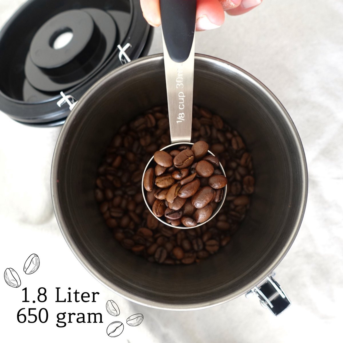 Koffieblik met CO² Ventilatie Wit