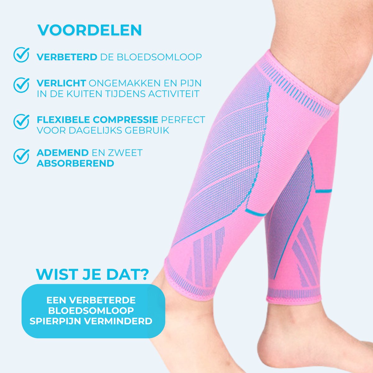 Compressie Kuitbrace 1 Paar Roze