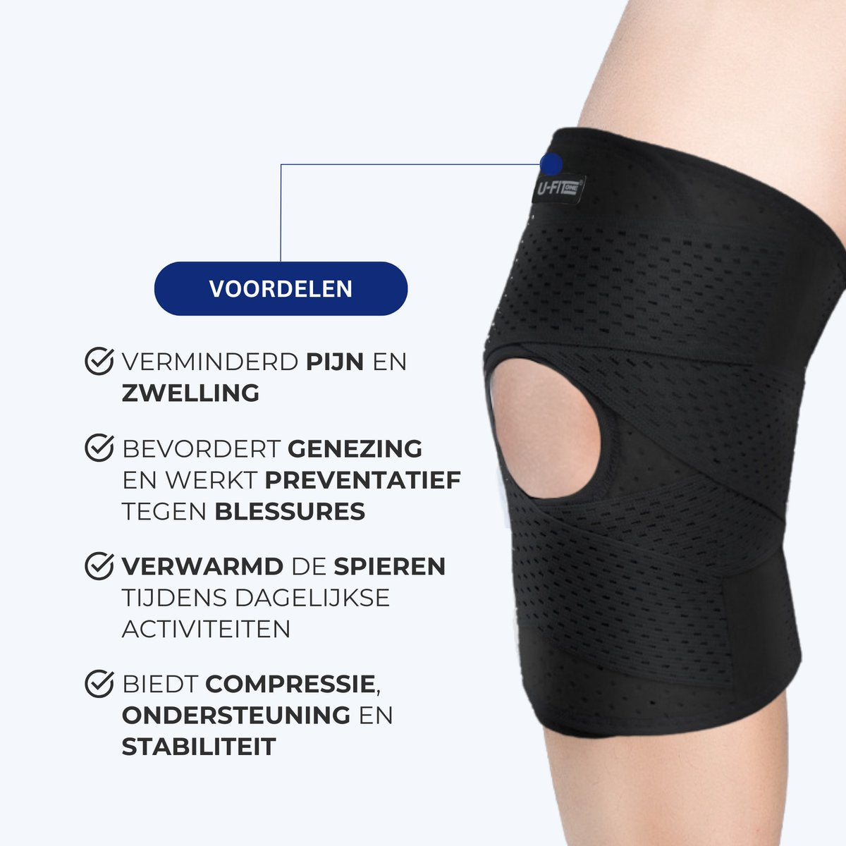 Kniebrace Zwart 1 Stuk