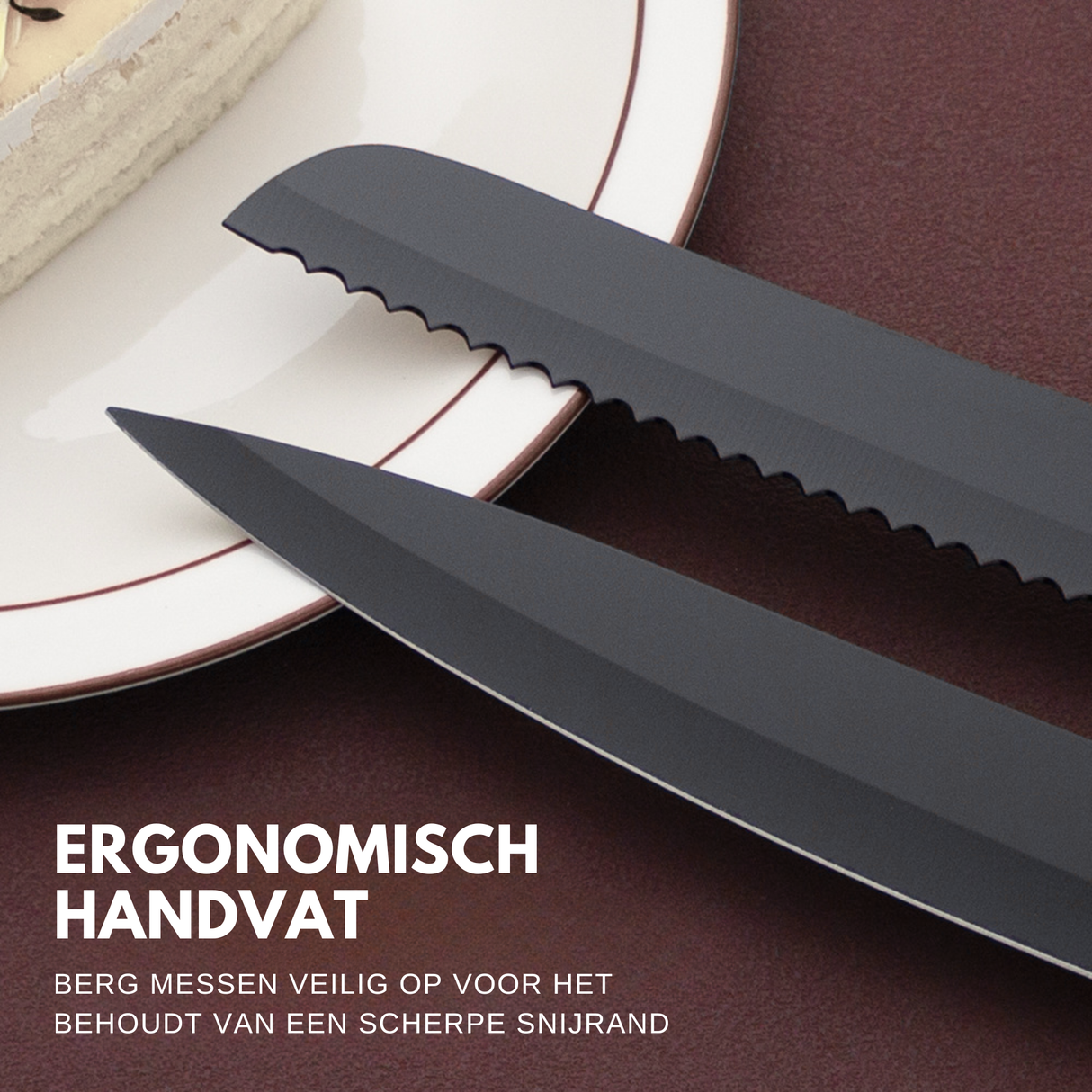 6 Delige Messenset Zwart