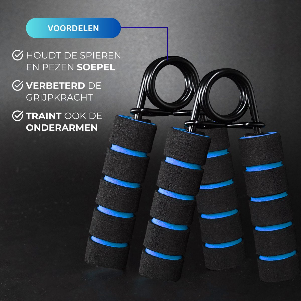 Handtrainer 2 Stuks 25kg Zwart Blauw