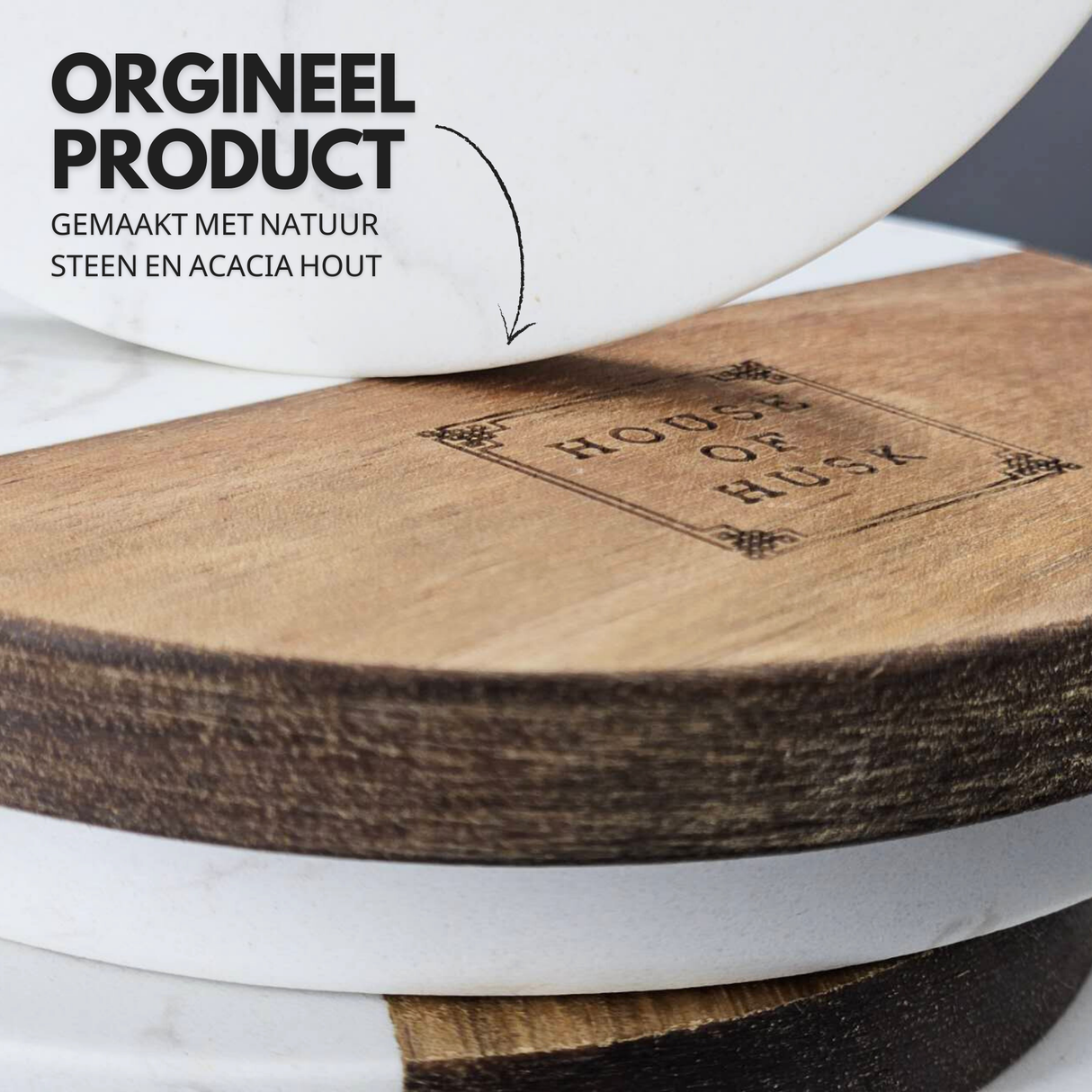 Duo Tone Onderzetters Wit