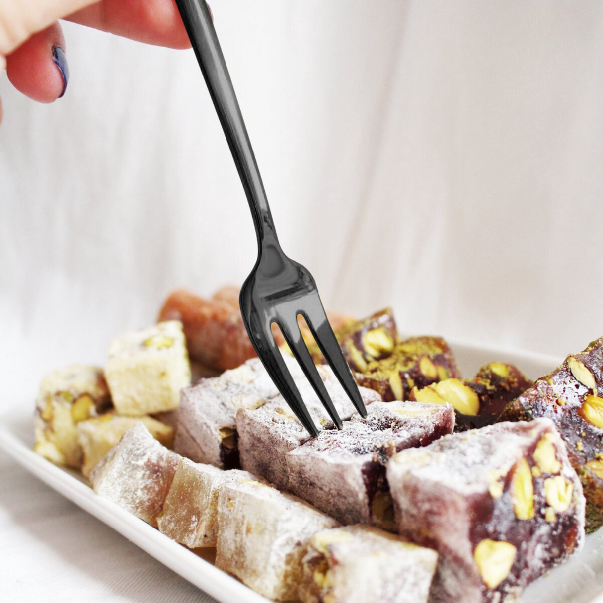 Gebaksvorken 12 Stuks Zwart