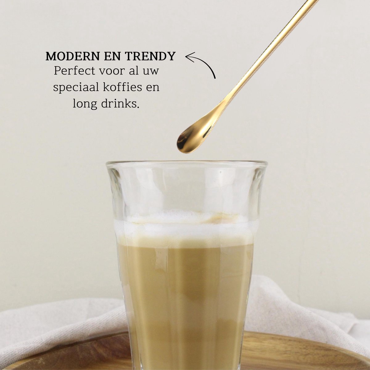 Dun Longdrinklepels 22cm Goud 6 Stuks