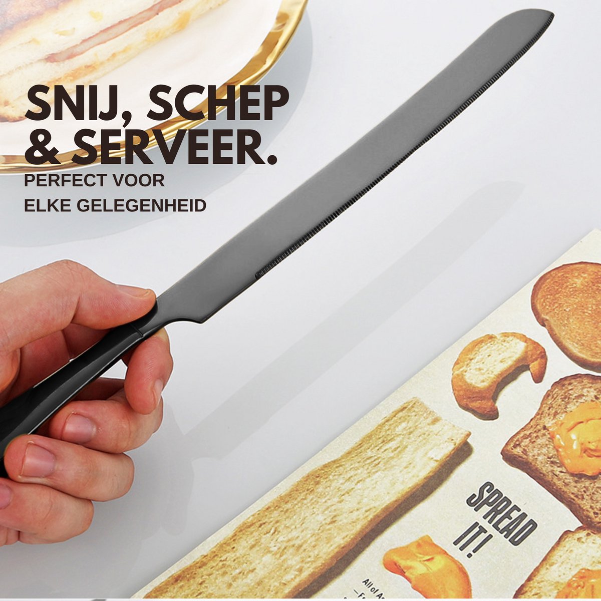 Taartmes en Taartschep Set Zwart