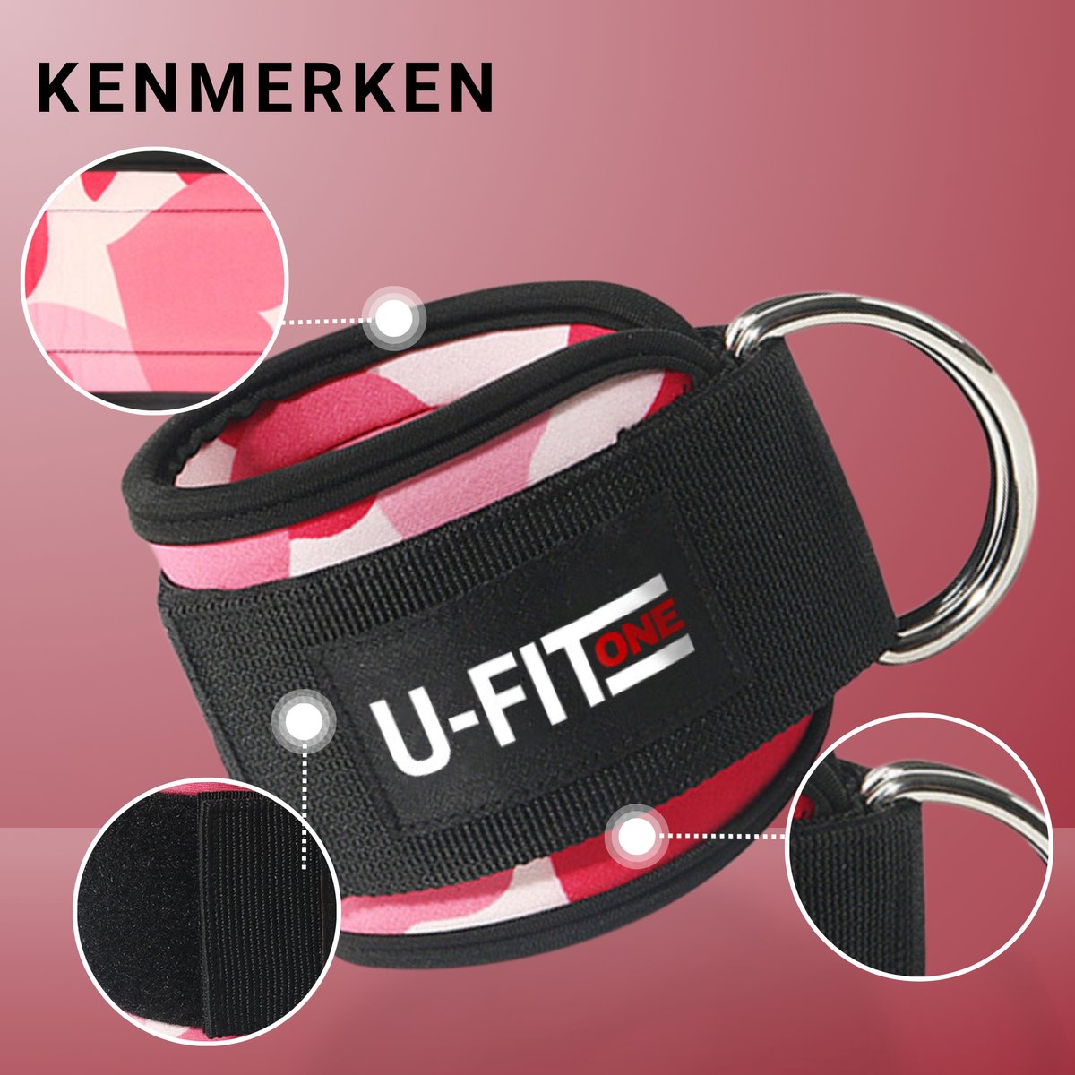 Ankle Straps Camouflage Roze