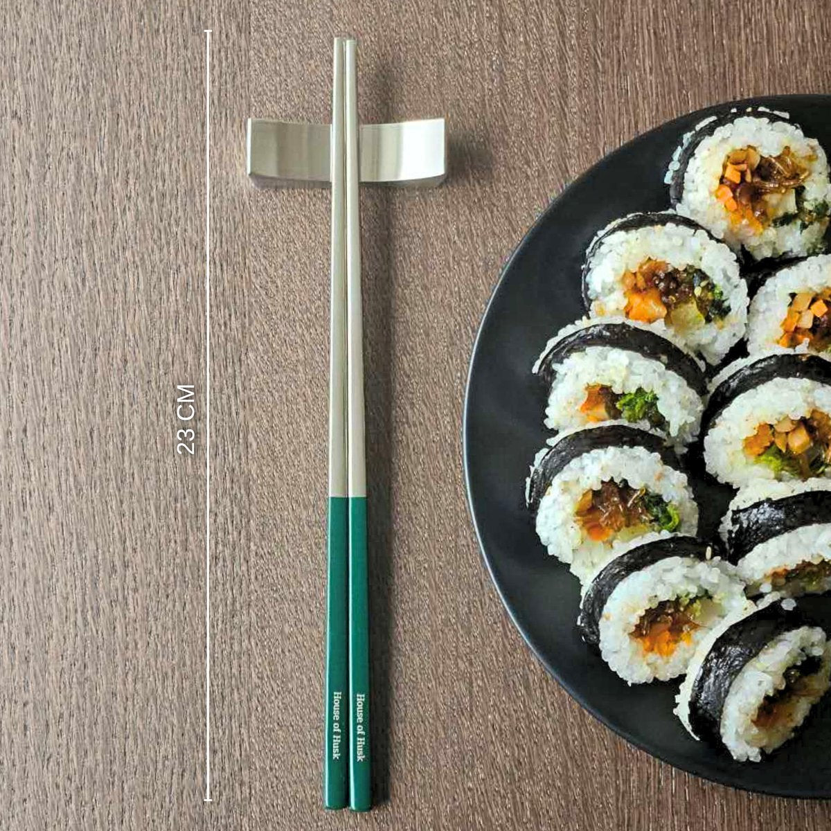 Chopstick Set Groen Zilver