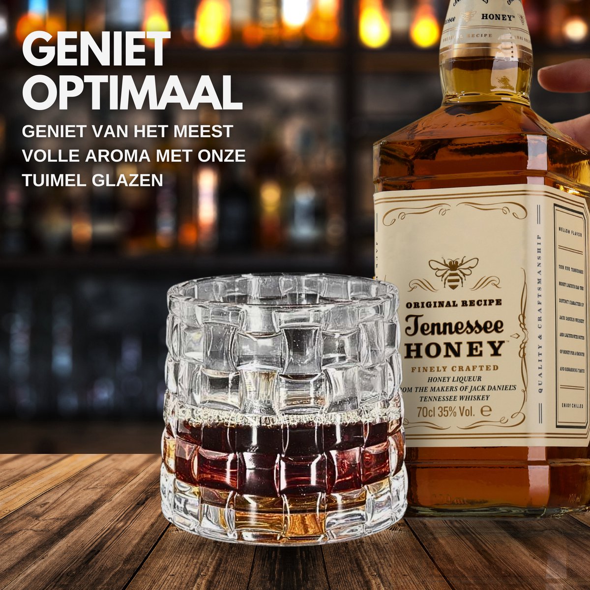 Premium Whiskey Glazen 270ml 'Square'