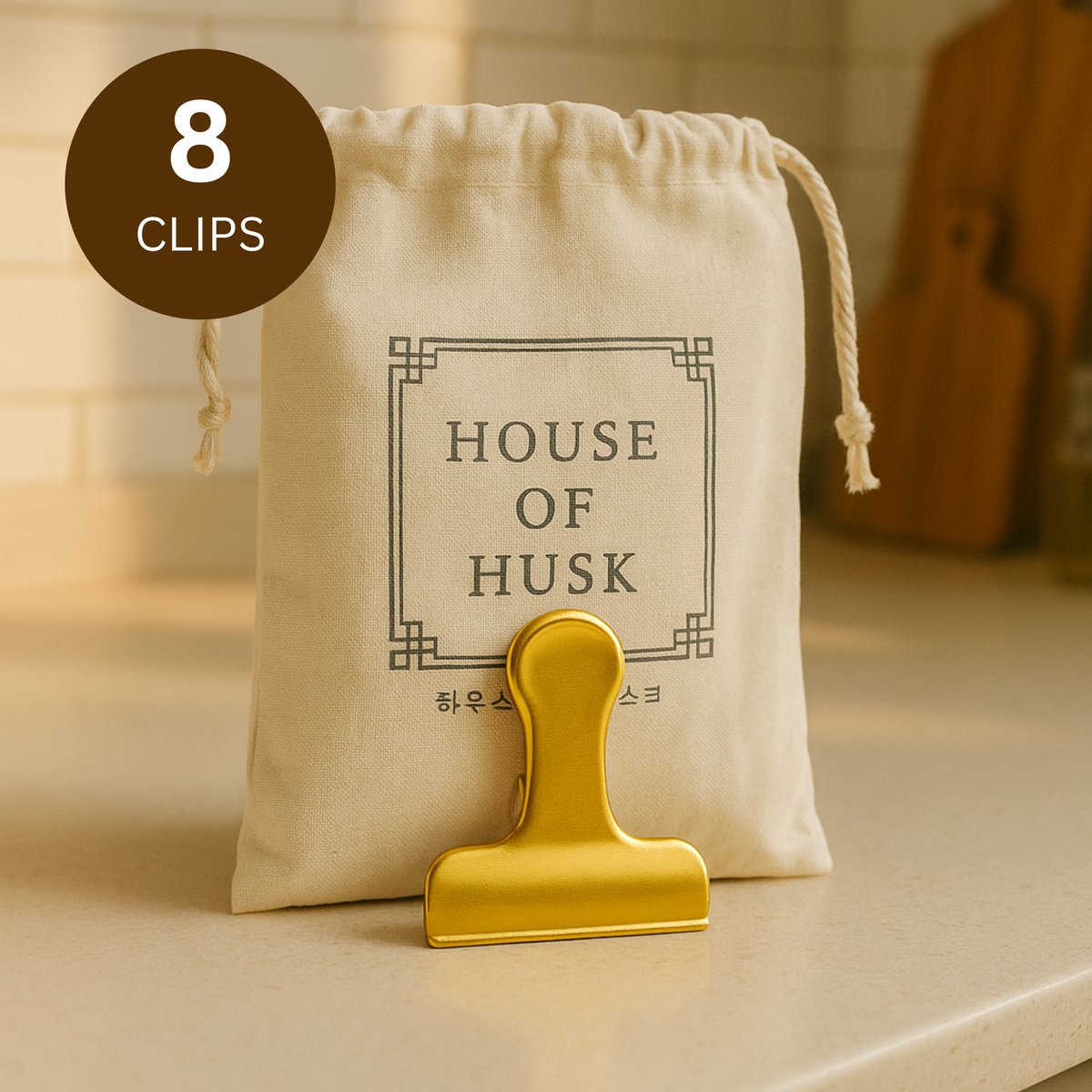 Vershoudclips Goud 56mm 8 Stuks