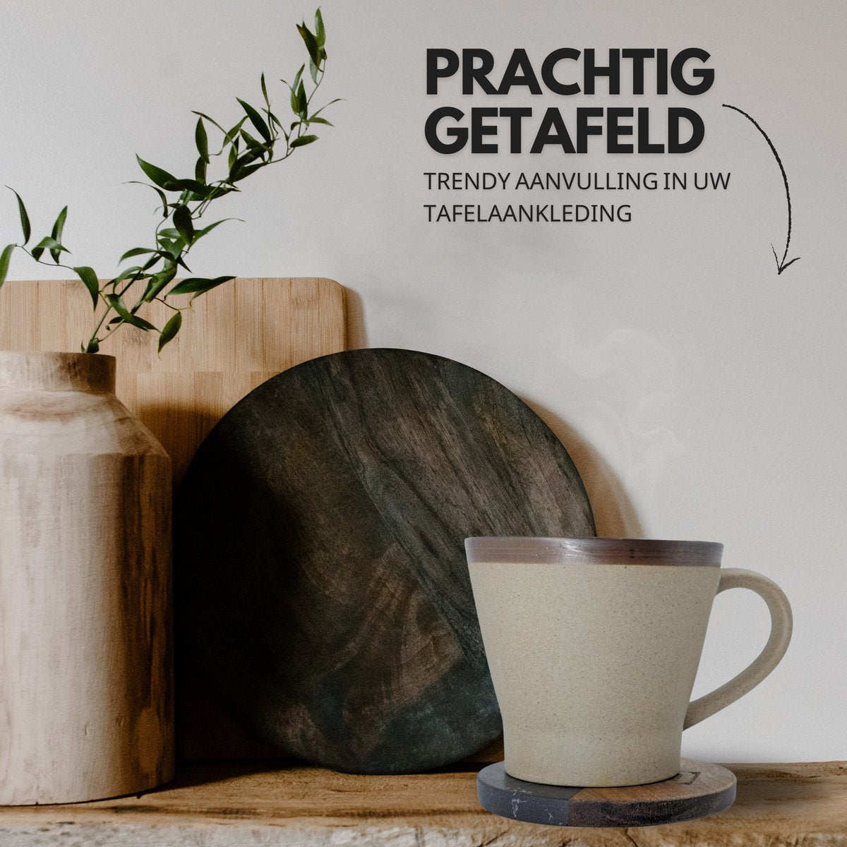 Duo Tone Onderzetters Zwart